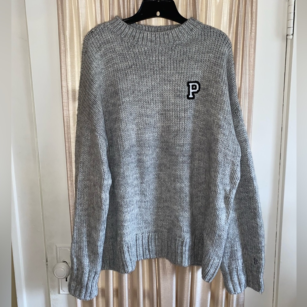 PINK Victoria’s Secret Grey Pullover Knit Sweater! NWOT!